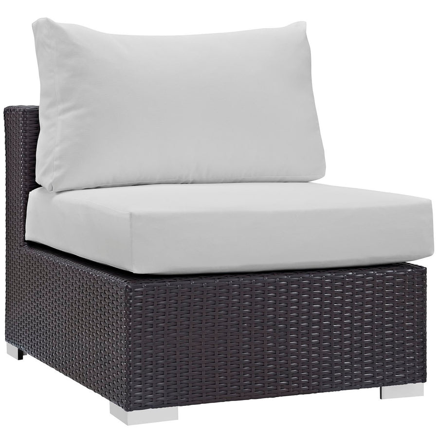 Sienna 10 Piece Outdoor Patio Sectional Set in Espresso White