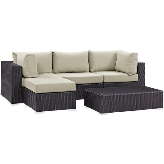 Convene 5 Piece Outdoor Patio Sectional Set by Furniture For America