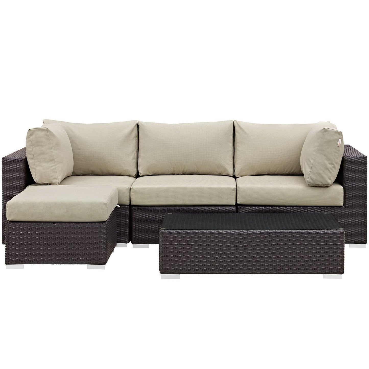 Convene 5 Piece Outdoor Patio Sectional Set by Furniture For America
