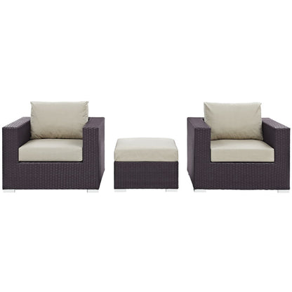 Convene 3 Piece Outdoor Patio Sofa Set by Furniture For America