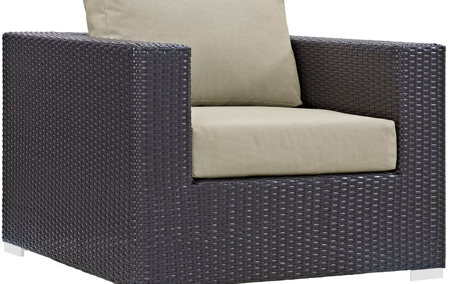 Sienna 3 Piece Outdoor Patio Sofa Set in Espresso Beige