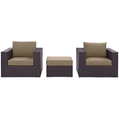 Convene 3 Piece Outdoor Patio Sofa Set by Furniture For America