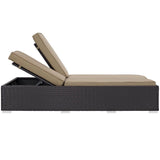 Sienna Double Outdoor Patio Chaise in Espresso Mocha