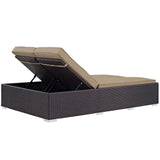 Sienna Double Outdoor Patio Chaise in Espresso Mocha