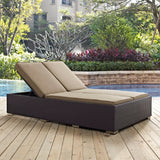 Sienna Double Outdoor Patio Chaise in Espresso Mocha