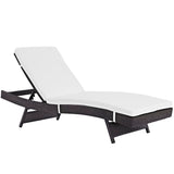 Sienna Outdoor Patio Chaise in Espresso White