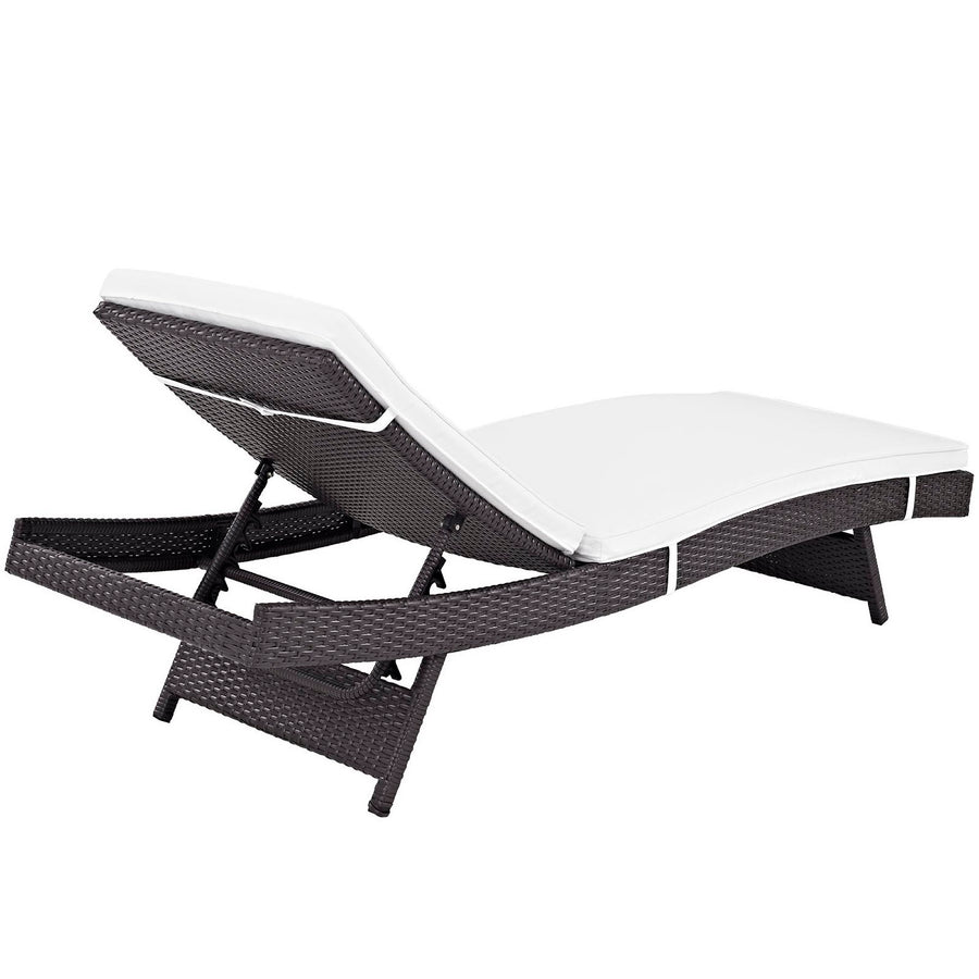 Sienna Outdoor Patio Chaise in Espresso White