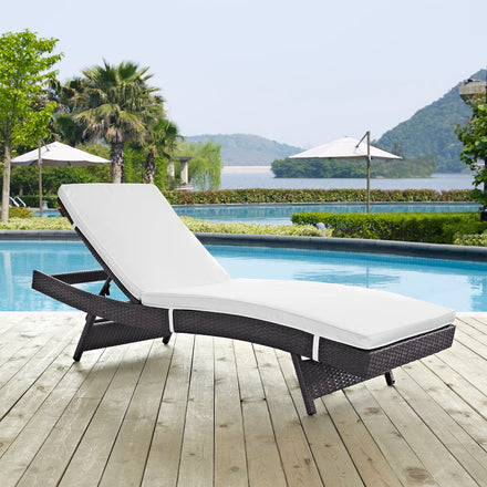 Convene Outdoor Patio Chaise in Espresso White
