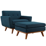 Flint 2 Piece Armchair and Ottoman in Azure