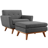 Flint 2 Piece Armchair and Ottoman in Gray