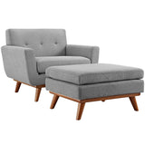 Flint 2 Piece Armchair and Ottoman in Expectation Gray