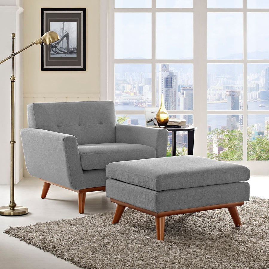 Flint 2 Piece Armchair and Ottoman in Expectation Gray