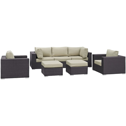 Convene 7 Piece Outdoor Patio Sectional Set by Furniture For America
