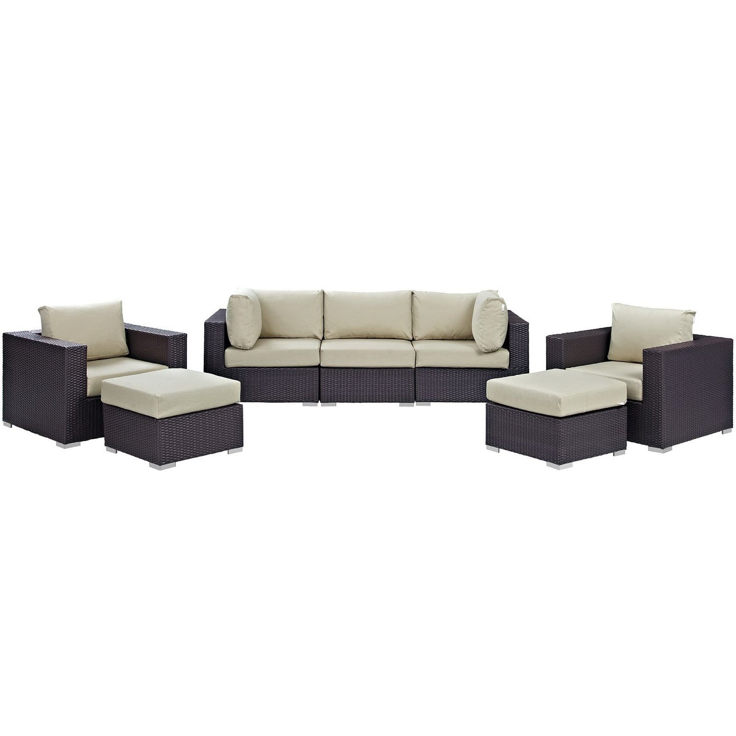 Convene 7 Piece Outdoor Patio Sectional Set by Furniture For America