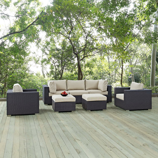 Convene 7 Piece Outdoor Patio Sectional Set by Furniture For America