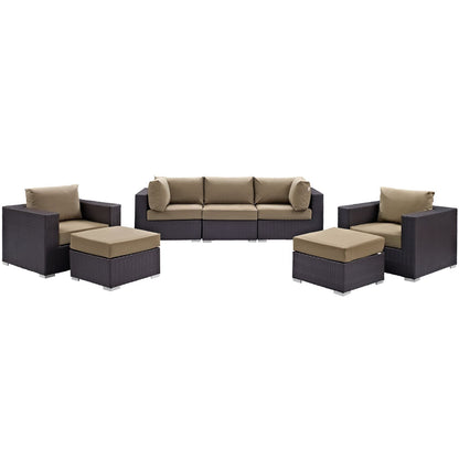 Convene 7 Piece Outdoor Patio Sectional Set by Furniture For America
