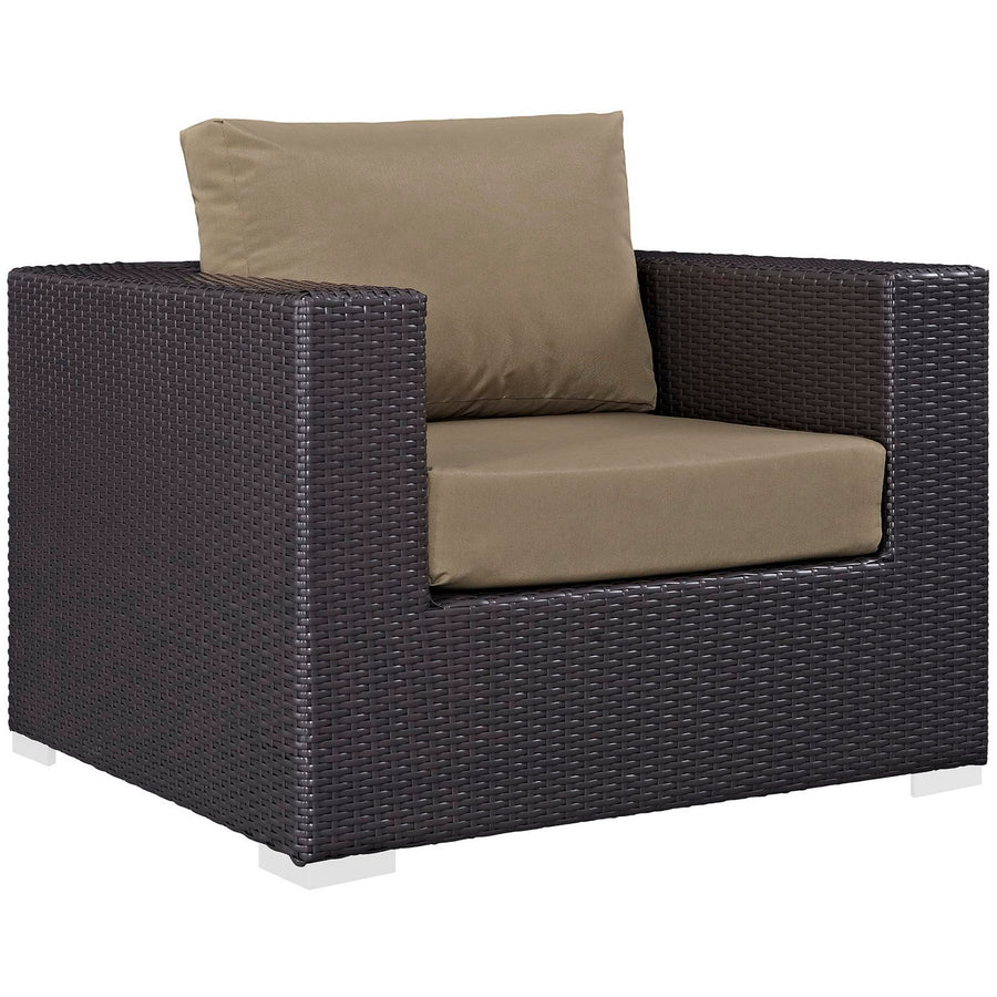 Sienna 7 Piece Outdoor Patio Sectional Set in Espresso Mocha