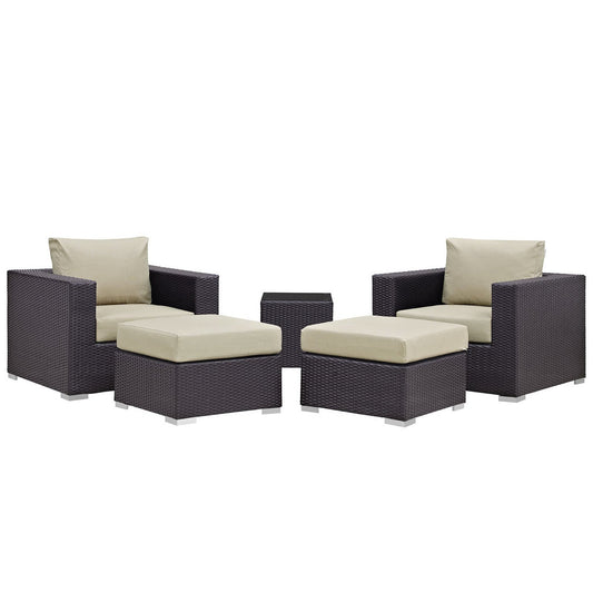 Convene 5 Piece Outdoor Patio Sectional Set by Furniture For America