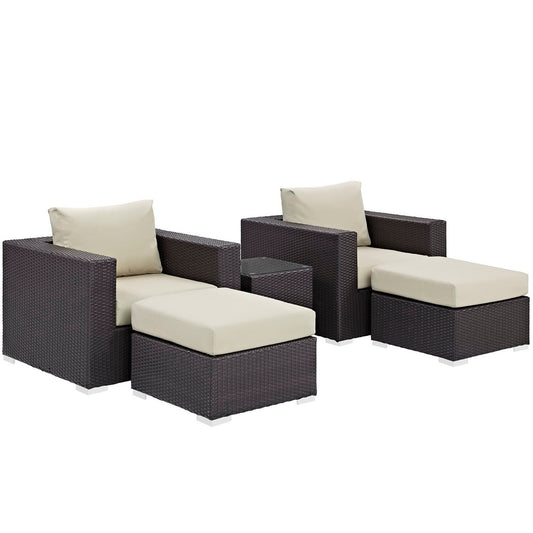 Convene 5 Piece Outdoor Patio Sectional Set by Furniture For America