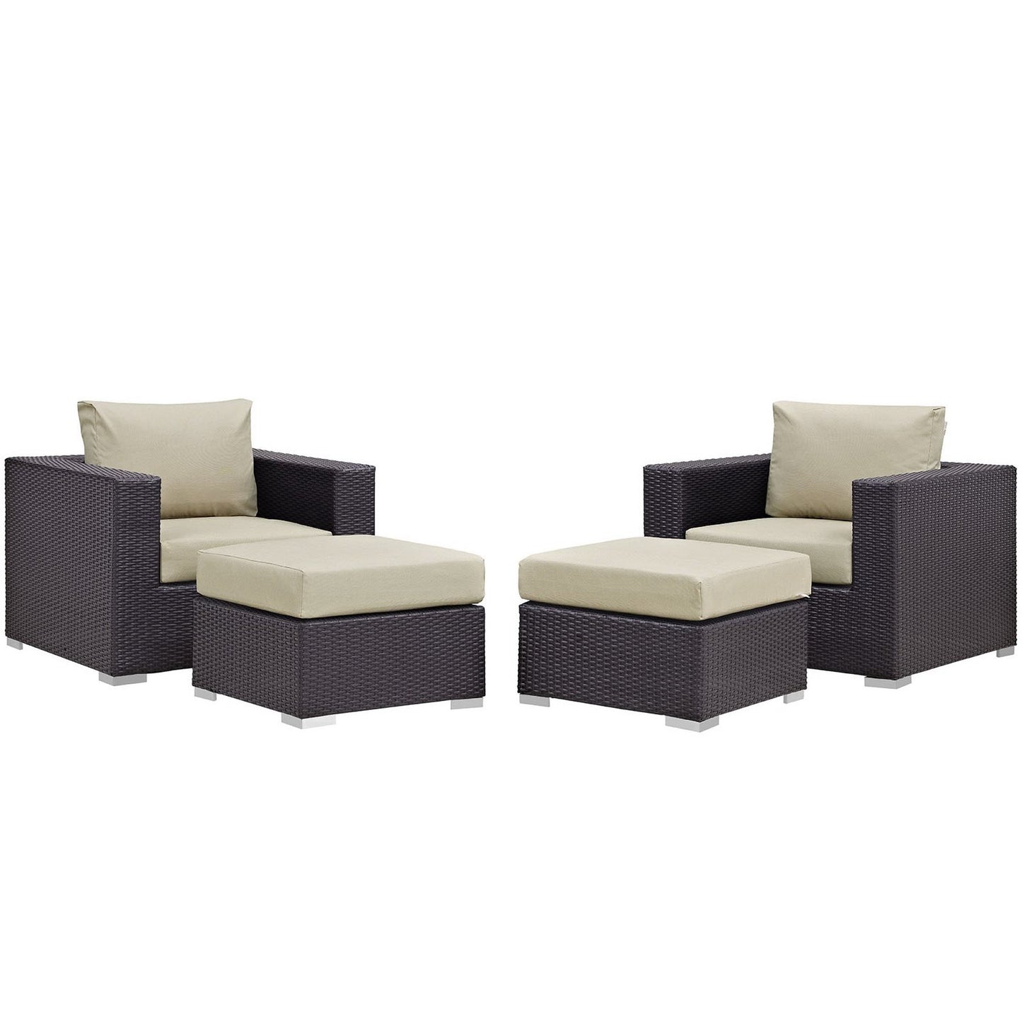 Convene 4 Piece Outdoor Patio Sectional Set by Furniture For America