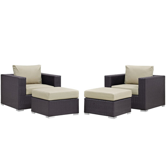 Convene 4 Piece Outdoor Patio Sectional Set by Furniture For America