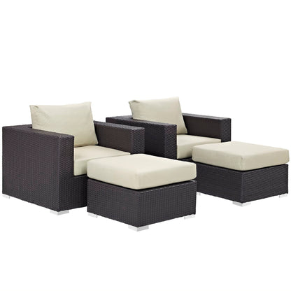 Convene 4 Piece Outdoor Patio Sectional Set by Furniture For America