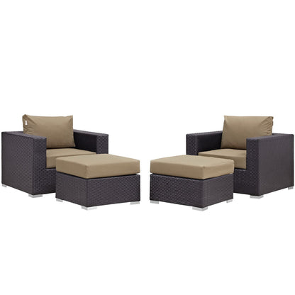 Convene 4 Piece Outdoor Patio Sectional Set by Furniture For America