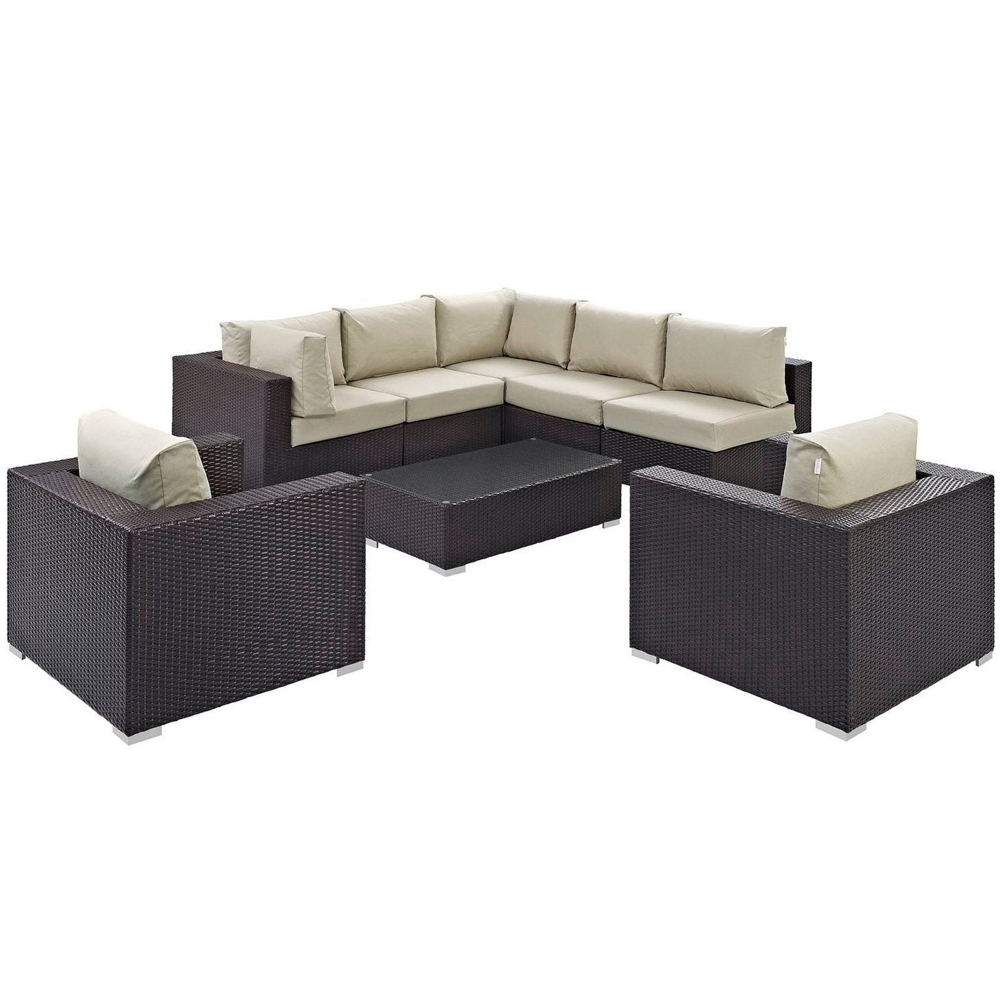 Convene 8 Piece Outdoor Patio Sectional Set by Furniture For America