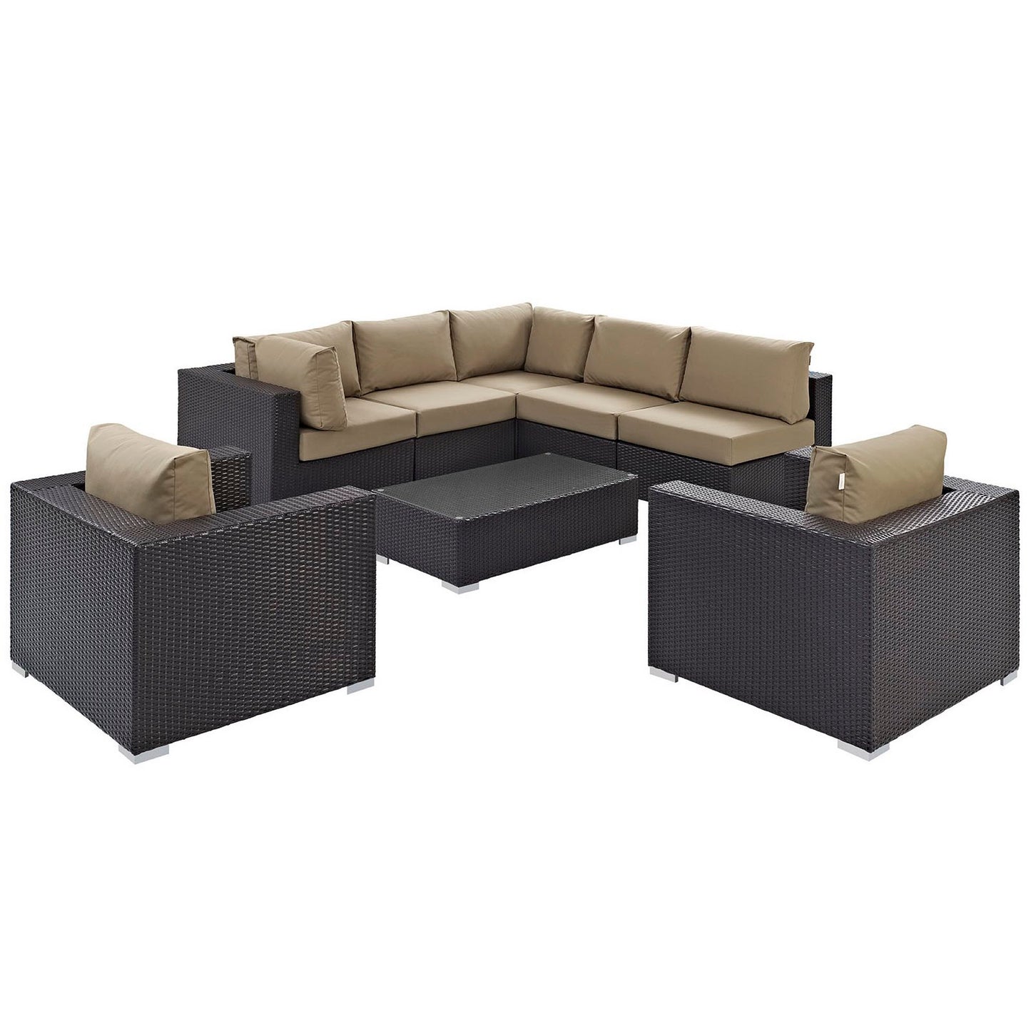 Convene 8 Piece Outdoor Patio Sectional Set by Furniture For America