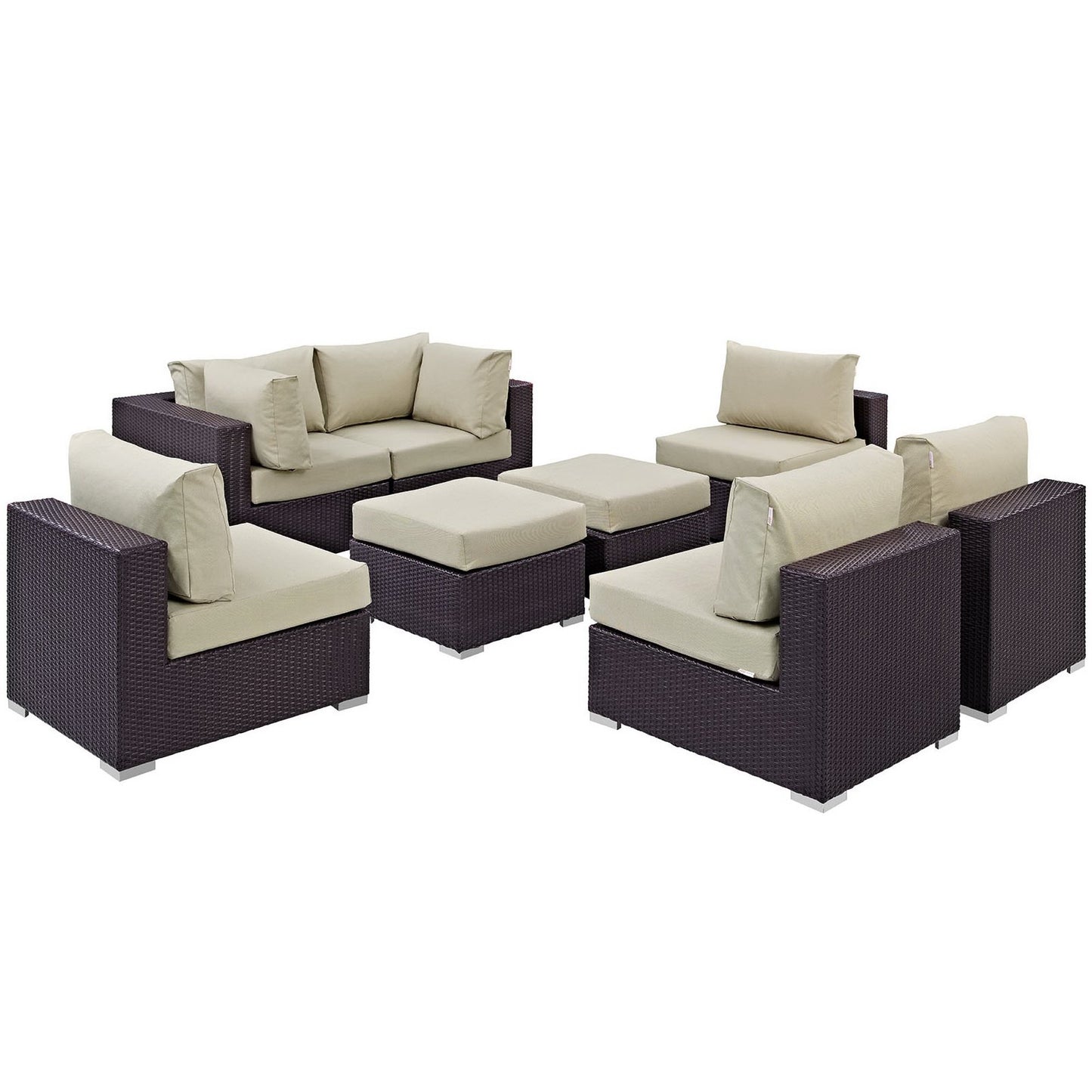 Convene 8 Piece Outdoor Patio Sectional Set by Furniture For America
