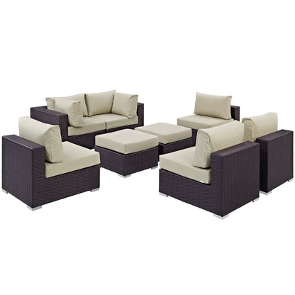 Convene 8 Piece Outdoor Patio Sectional Set by Furniture For America