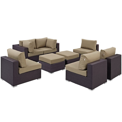 Convene 8 Piece Outdoor Patio Sectional Set by Furniture For America