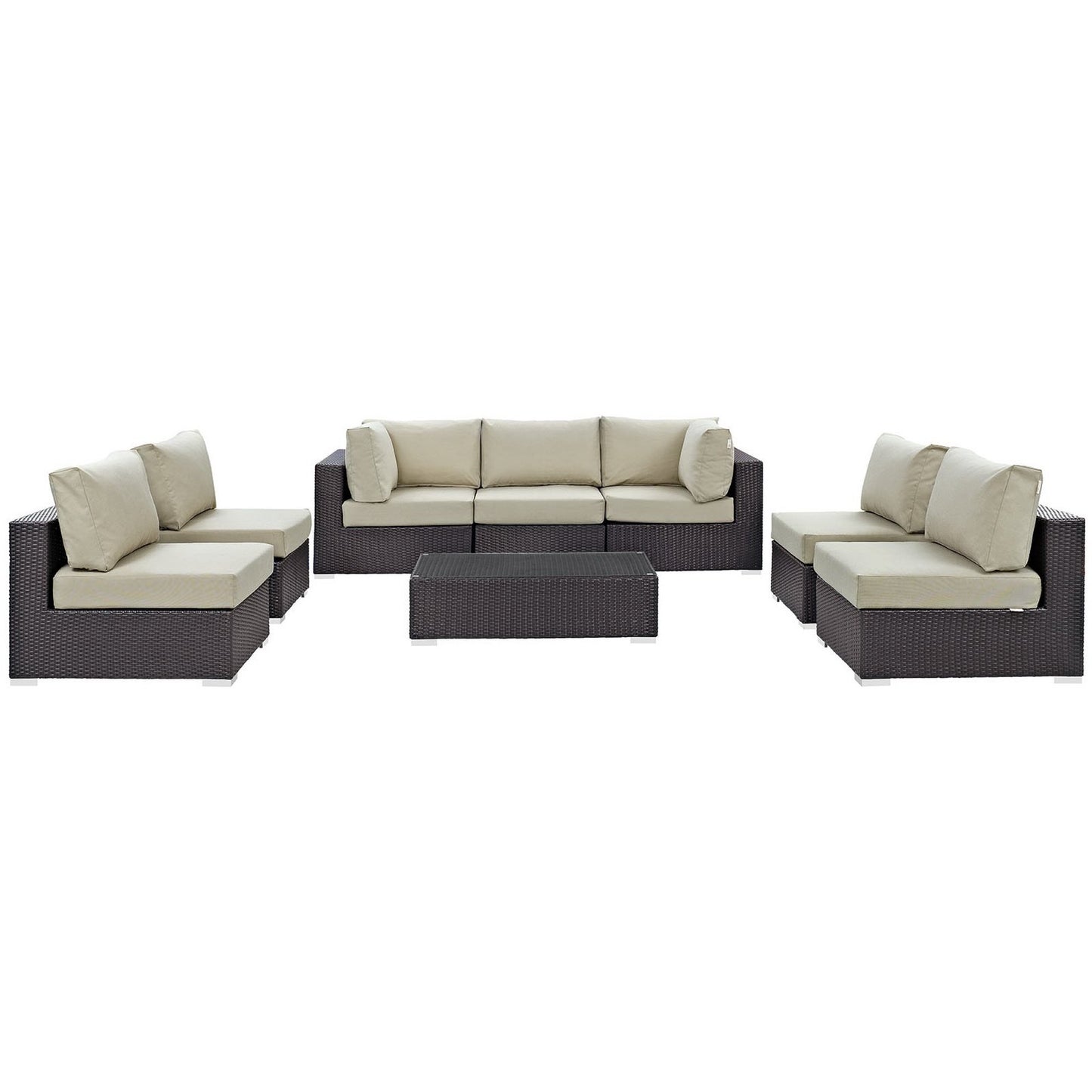 Convene 8 Piece Outdoor Patio Sectional Set by Furniture For America