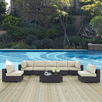 Convene 8 Piece Outdoor Patio Sectional Set by Furniture For America