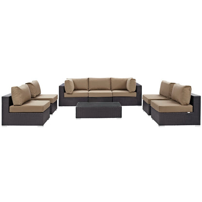 Convene 8 Piece Outdoor Patio Sectional Set by Furniture For America