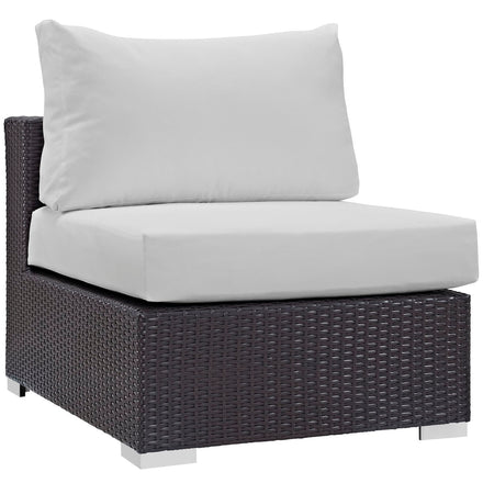 Convene 8 Piece Outdoor Patio Sectional Set in Espresso White