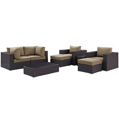 Convene 8 Piece Outdoor Patio Sectional Set by Furniture For America