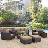 Sienna 8 Piece Outdoor Patio Sectional Set in Espresso Mocha