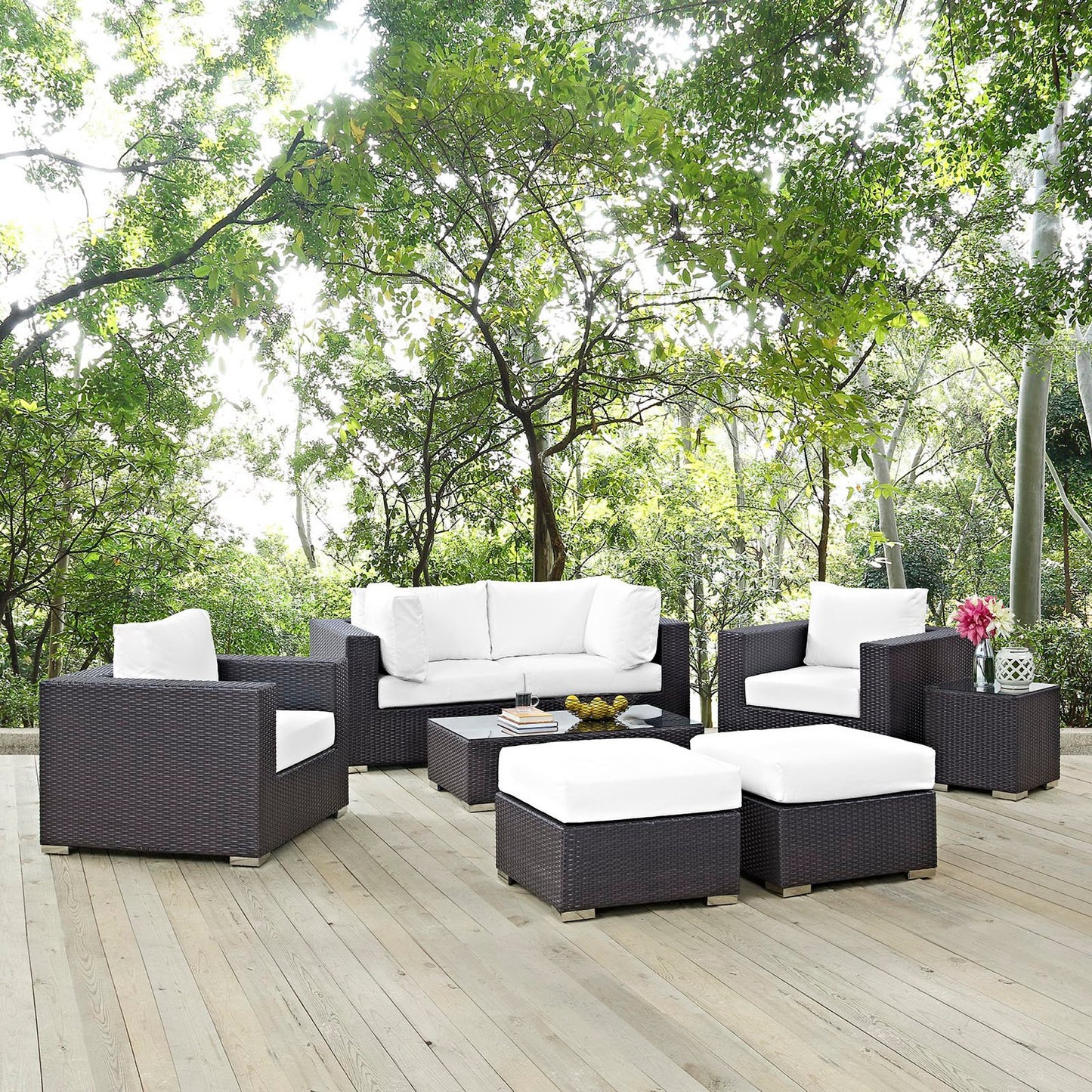 Convene 8 Piece Outdoor Patio Sectional Set by Furniture For America