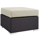 Sienna 9 Piece Outdoor Patio Sectional Set in Espresso Beige