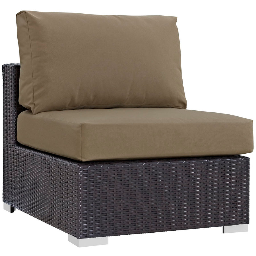 Sienna 9 Piece Outdoor Patio Sectional Set in Espresso Mocha