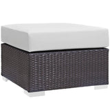 Sienna 9 Piece Outdoor Patio Sectional Set in Espresso White