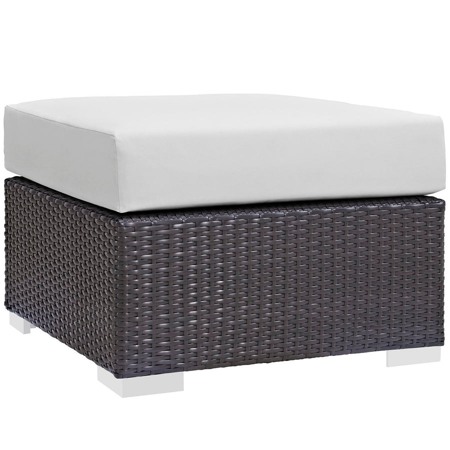 Sienna 9 Piece Outdoor Patio Sectional Set in Espresso White