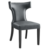 Spire Vegan Leather Dining Chair in Gray