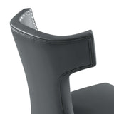 Spire Vegan Leather Dining Chair in Gray