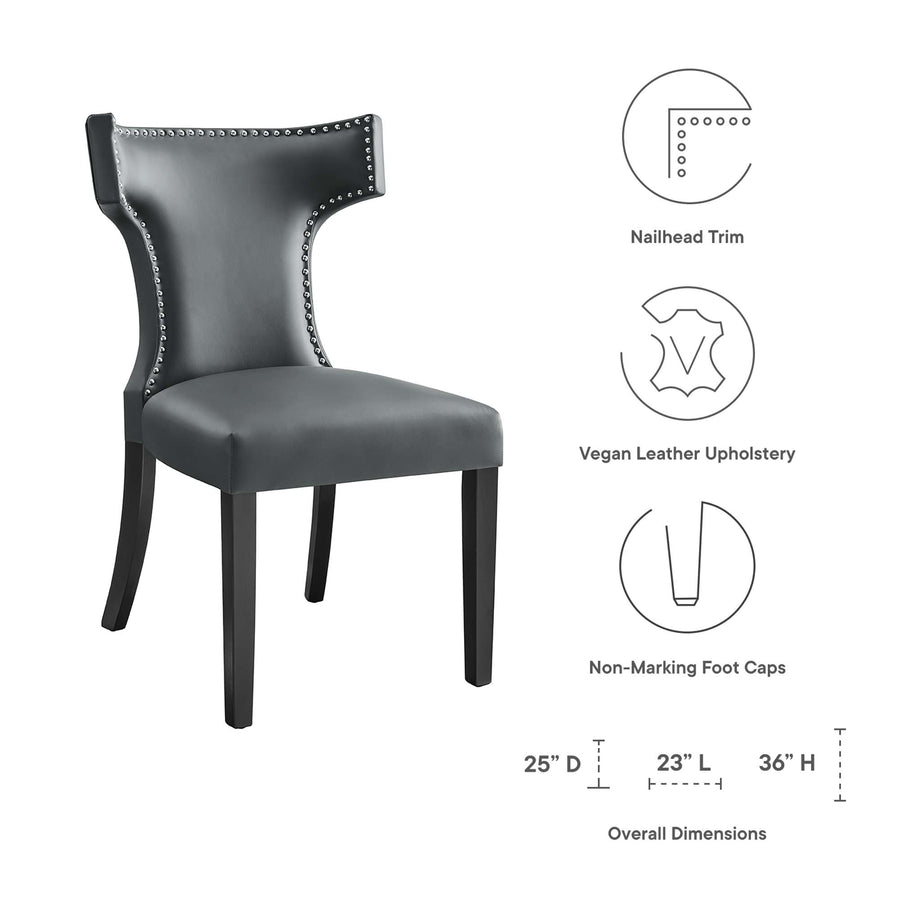 Spire Vegan Leather Dining Chair in Gray