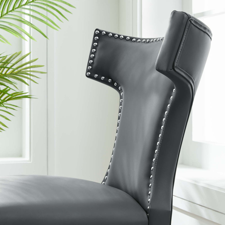 Spire Vegan Leather Dining Chair in Gray