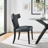 Spire Vegan Leather Dining Chair in Gray