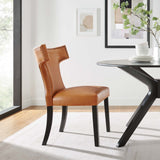 Spire Vegan Leather Dining Chair in Tan