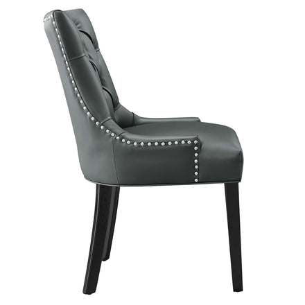 Regent Tufted Vegan Leather Dining Chair in Gray